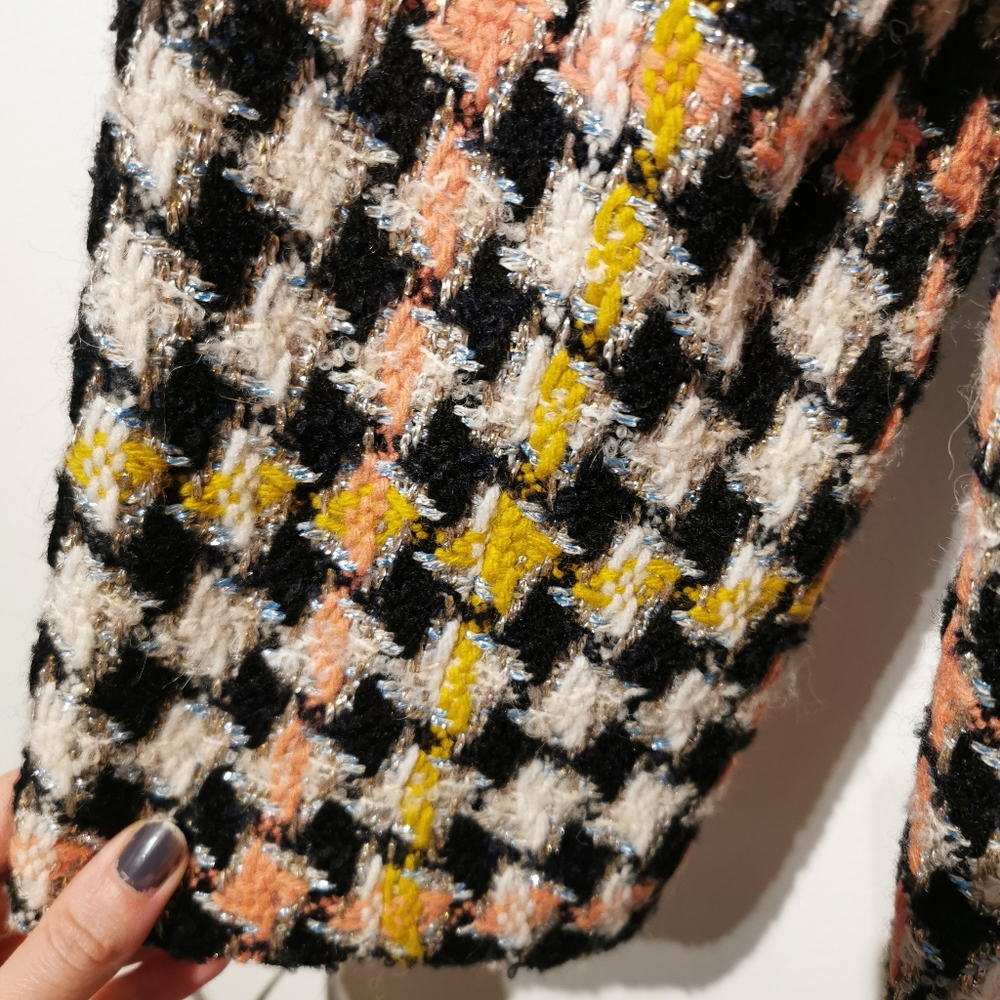 J. Crew Collection Multicolor Houndstooth Wool Blend Coat - Picture 14 of 16